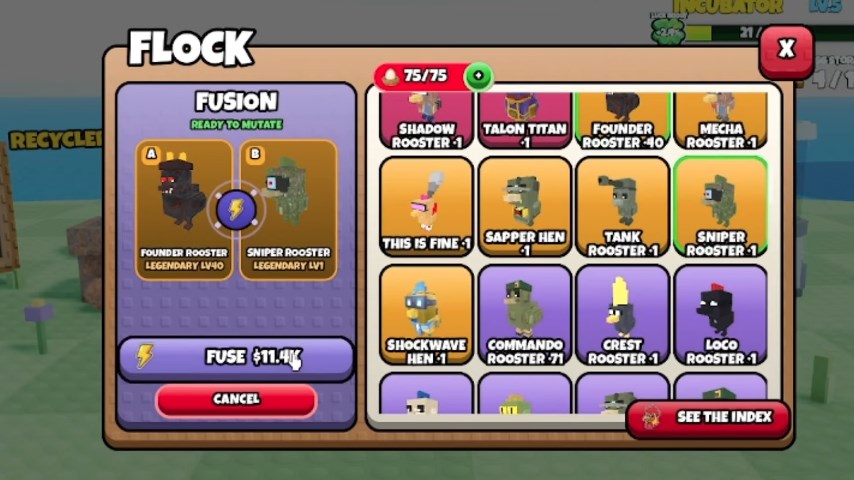 How to Lock Skills and Levels During Fusion in Grow a Chicken Fighter
