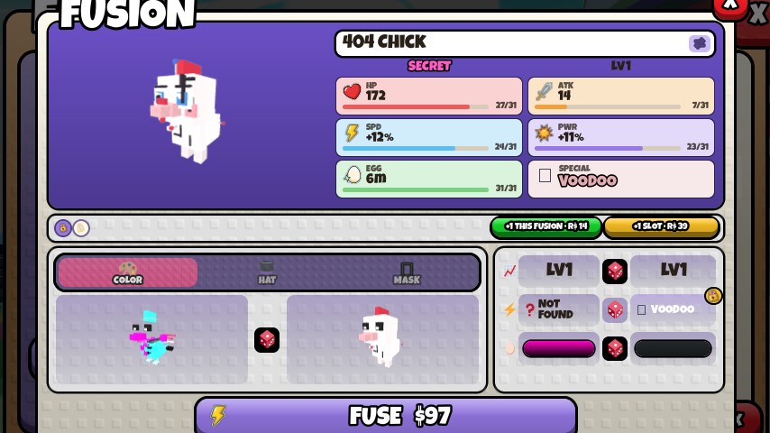How to Lock Skills and Levels During Fusion in Grow a Chicken Fighter