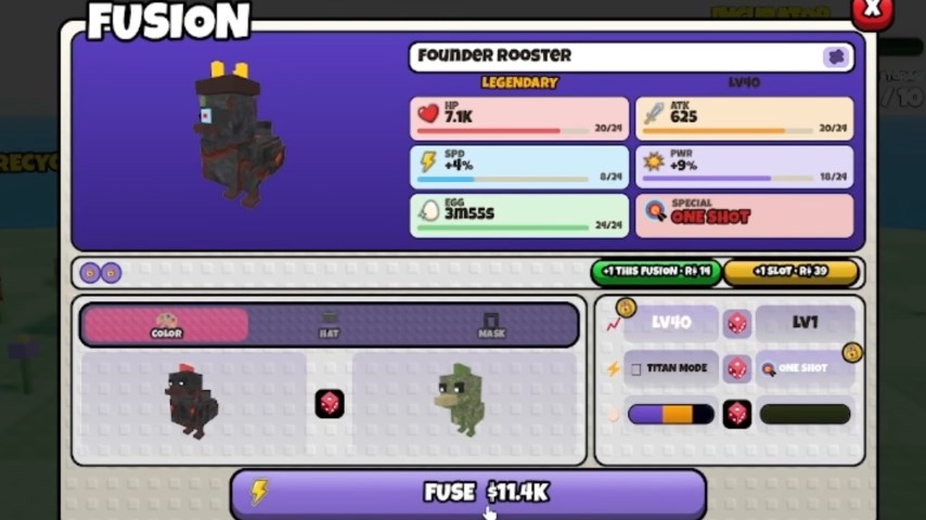 How to Lock Skills and Levels During Fusion in Grow a Chicken Fighter