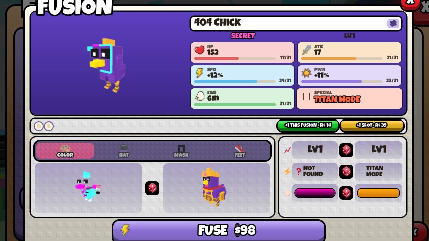 How to Lock Skills and Levels During Fusion in Grow a Chicken Fighter